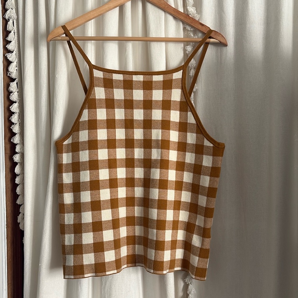 Gingham Apron Sweater Tank